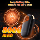 Hand Warmers Rechargeable, Dual-Sided Heating with LED Display, Flashlight, 4 Heating Levels Electric Pocket Heater for Raynauds, Golf, Camping, Hunting, Gifts for Christmas Men Women