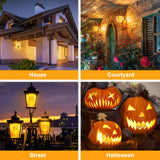Halloween Decorations Upgraded LED Flame Light Bulbs, 4 Modes Fire Flame Bulb, E26 Base Flickering Light Bulbs, Christmas Decorations Outdoor Indoor Patio Home Decor (Yellow, 2 Pack)