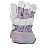 G & F Products Cowhide Leather Work Gloves with Suede Finish Palm rubberized safety cuff, 5 Pairs