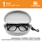 Kleenguard™ V30 Maverick™ Safety Glasses (56567), Clear Lenses with KleenVision™ Anti-Fog coating, Black Frame, Carrying Case, Eyewear for Men and Women
