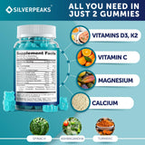 SILVERPEAKS Height Growth Gummies for Kids, Teens & Adults, Natural Growth Support Supplement with Calcium, Vitamin D3, K2, Magnesium, Zinc & More, Natural Height Growth Maximizer Supplement, 60 PCS