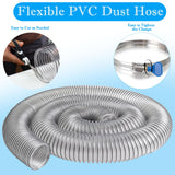 2-1/2" x 20' PVC Dust Collection Hose,2.5 Inch Dust Collector Hose,Dust Vacuum Hose Tube Pipe Flexible Clear PVC Fume Hose w/Carbon Steel Wire for Woodworking,Workshops,Dust Collectors