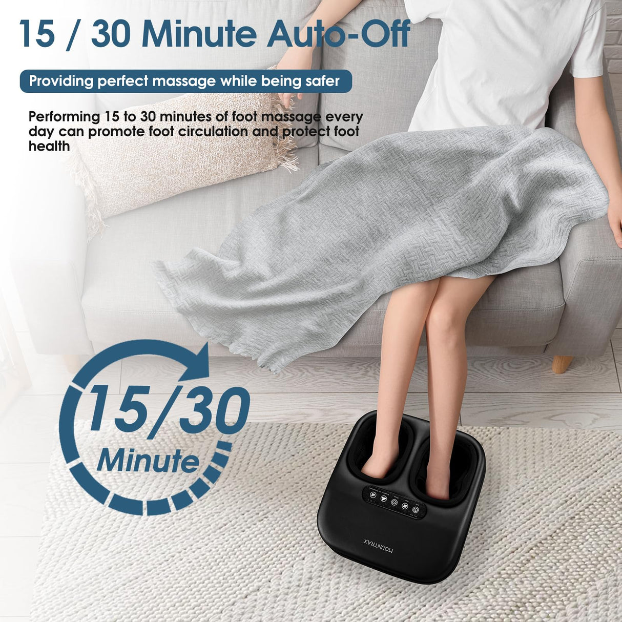 MOUNTRAX Shiatsu Foot Massager with Heat, DIY Gift Ideas for Mom Dad Women Men, Deep Kneading Foot Massager for Plantar Fasciitis, Improve Circulation and Pain Relief