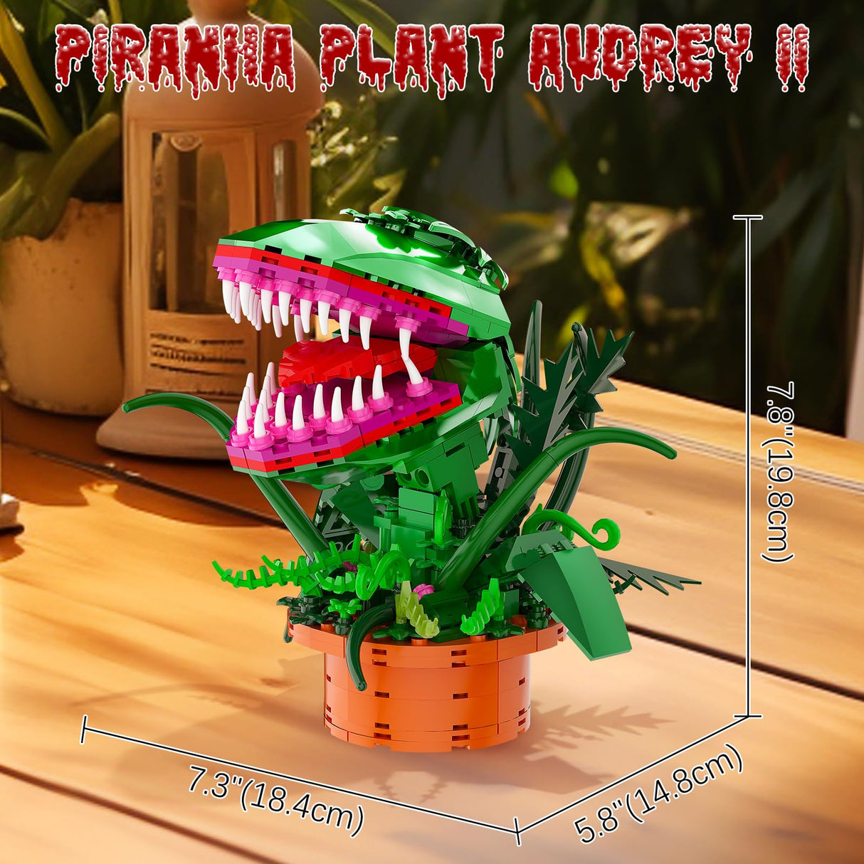 aphpaio Audrey 2 Piranha Plant Building Toys Sets, Little Shop of Horrors Flowers Cannibal with Openable Mouth Building Blocks, Gift for TV Fans Halloween Christmas Kids Ages 8+