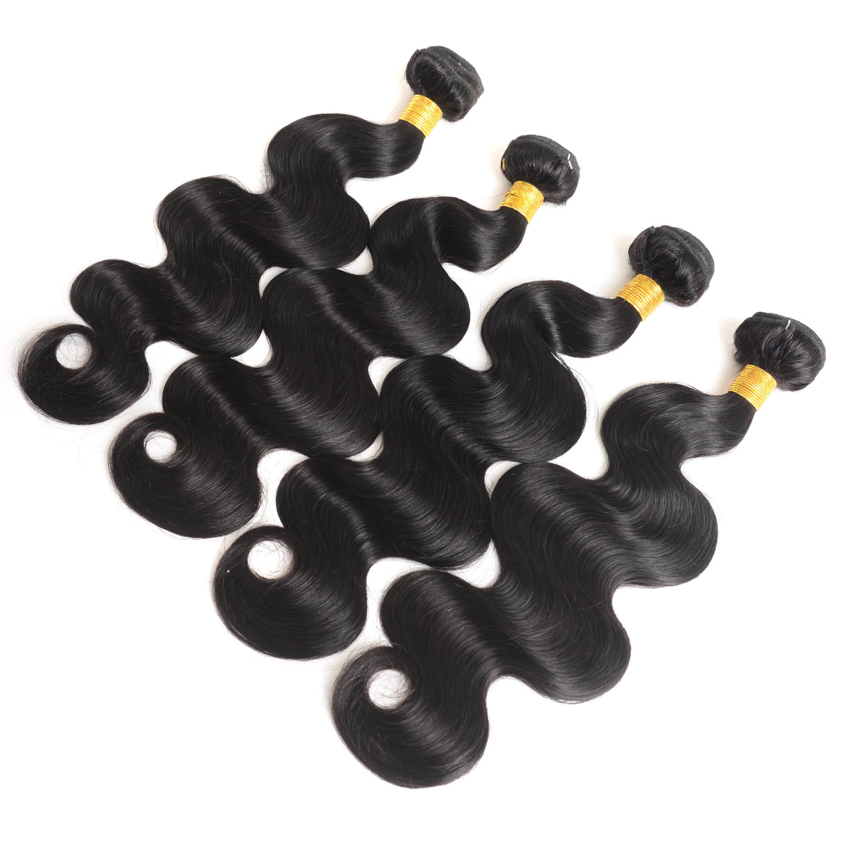 Katspon 12A Human Hair Bundles 18 20 22 24 Inch Body Wave Bundles 100% Unprocessed Brazilian Virgin Hair 4 Bundles Deals Human Hair Extensions Quick Weave Bundles Human Hair Natural Black