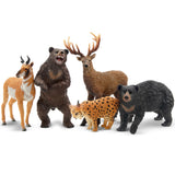 Toymany 12PCS North American Forest Animal Figurines, Realistic Jungle Animal Set Includes Moose,Cougar,Wolf,Bear,Eagle,Deer Educational Toy Cake Toppers Christmas Birthday Gift for Toddlers Kids 3-5