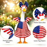 Go Ho 4th of July Porch Goose Outfit Angel Style, American Flag Patriotic Clothes for 23 Inch Porch Goose Statue, Independence Day Costume, 250th Anniversary USA Outdoor Lawn Garden Decoration