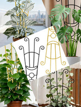 2Pcs Large Metal Trellis for Potted Plants Indoor, 33 Inch Tall Expandable Garden Trellis for Climbing Plants, Houseplant Support for Monstera, Ivy, Hoya Flower Outdoor (Gold)