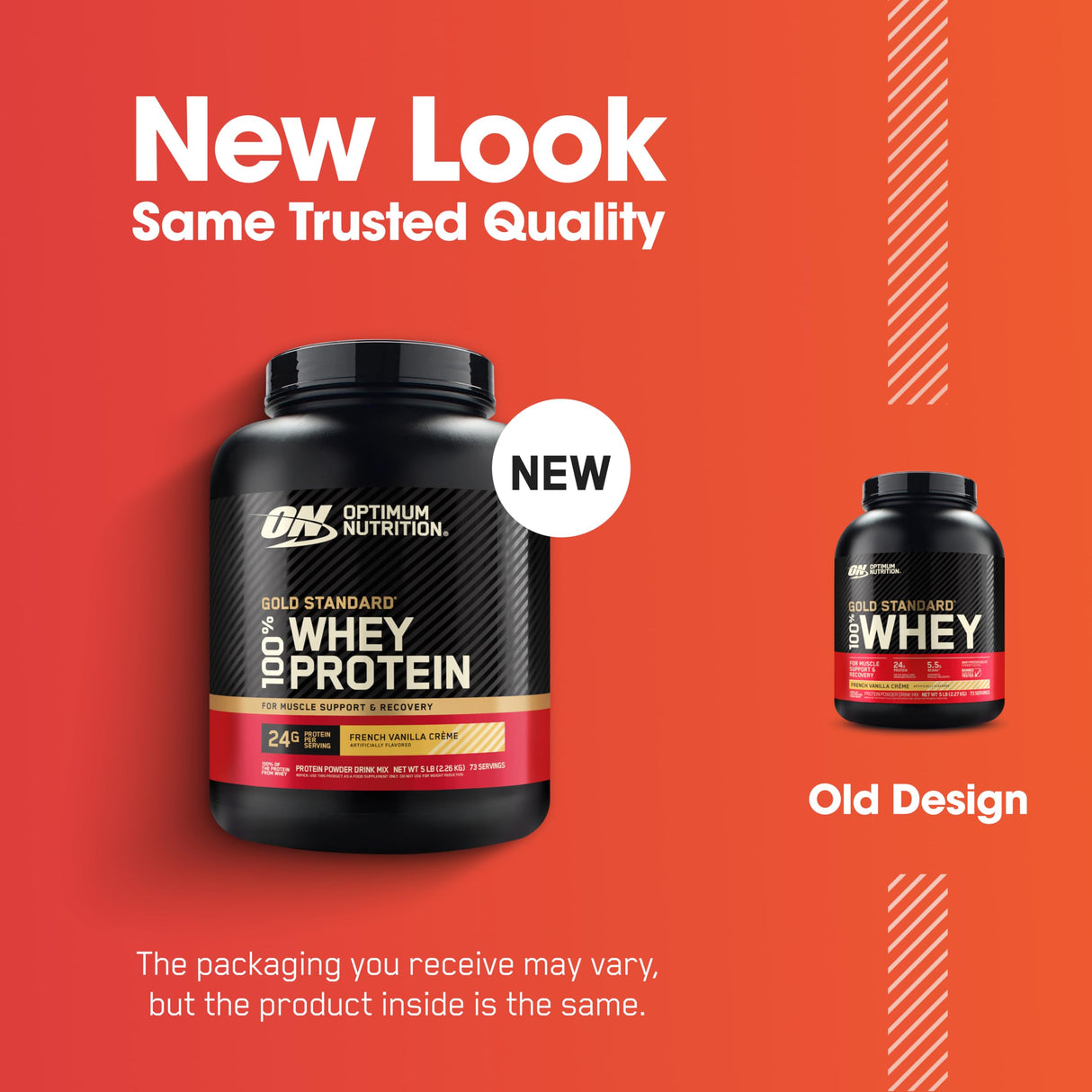 Optimum Nutrition Gold Standard 100% Whey Protein Powder, French Vanilla Crème, 5 Pound (Packaging May Vary)