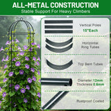 Trellis for Climbing Plants Outdoor, 60" Tall, 21" Dia, Heavy Duty Metal Garden Trellis Tower Potted Cages for Flowers Fruits Vegetable Cucumber Tomato Rose Clematis Pea Bean Raised Bed Trellises