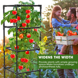 MQHUAYU 3 Pack Tomato Cages, Square Tomato Plant Stakes Support Cages Trellis for Garden Climbing Vegetables Flowers Fruits,Extra Bold,Black