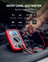 AstroAI Digital Multimeter Tester 2000 Counts with DC AC Voltmeter and Ohm Volt Amp Meter; Measures Voltage, Current, Resistance, Continuity and Diode, Black
