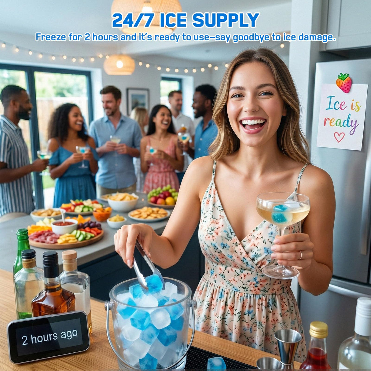 400 Pack Reusable Ice Cubes BPA-Free Plastic, Non-Diluting for Drinks