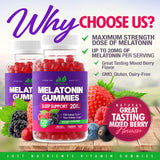 Melatonin 20mg Gummies for Adults (120 Count) - Maximum Strength Sleep Aid with 10mg of Melatonin Per Gummy - Gluten-Free, Non-GMO, Vegetarian, Great Tasting Mixed Berry Flavor - 60 Servings