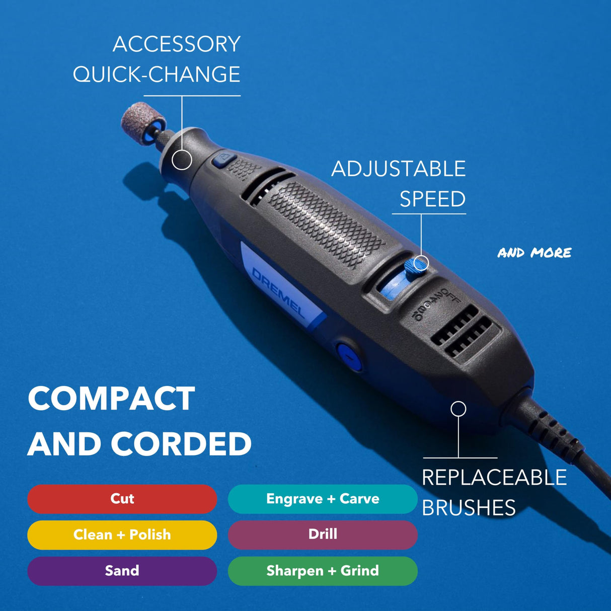 Dremel 3100-1/15 Variable Speed Rotary Tool Kit- 1 Attachment and 15 Accessories, Ideal for a Variety of Crafting and DIY Projects- Cutting, Sanding, Grinding, Polishing, Drilling, and Engraving