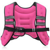 ZELUS Weighted Vest, 6lb/8lb/12lb/16lb/20lb/25lb/30lb Weight Vest with Reflective Stripe for Workout, Strength Training, Running, Fitness, Muscle Building, Weight Loss, Weightlifting, Pink(8 lb)