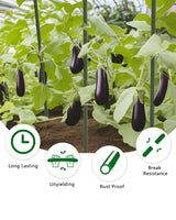 3ft Garden Stakes, Plastic Coated Steel Plant Stakes for Climbing Plants 25pcs