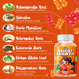 Juneno Height Growth Vitamins Supplement Gummies - Grow Taller for Teens Kids Boys Girls - Natural Height Increaser Maximizer Multivitamin