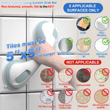 AirTight® Grab Bars for Shower Heavy-Duty (2Pack) 12.3-Inch ADA Compliant Grab Bar for Seniors Shower Handles for Elderly Suction Handicap Safety Handrail for Bathroom Bathtubs Toilet Tiles Glass