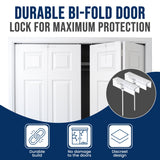 (2- Pack) - Safety Innovations Bi-fold Door Lock - Closet Protection Child and Pet Proof Bi-fold Door Lock - Tool-Free Installation - Unbreakable Clear Polycarbonate - for 1 3/8" Thick Wood Doors