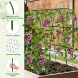 Cucumber Trellis, Metal Garden Arch Trellis for Raised Bed, 48 x 48inch U-Shape Garden Trellis for Climbing Plants Outdoor, Vegetables Fruit Plant Support with Netting, Gardening Supplies (Green)