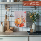 Maison d' Hermine Kitchen Towels Set of 3 100% Cotton 20" x 27.5" Reusable Cloth Tea Dish Towels Absorbent with Hanging Loop for Kitchen Dining Thanksgiving Christmas Decorations (Potiron)