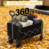 Foldable Collapsible Wagons Carts with Wheels — Folding Utility Wagon Cart Portable & Easy to Store for Groceries,Apartment Moving,Sports & Garden|Collapsible Wagon for Yard Work&Shopping,Graphite
