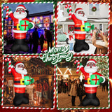 8 FT Tall Giant Black Santa Inflatable Christmas Decorations Outdoor Candy Cane & Gift Box, Build in LED Lights Funny Merry Xmas Blow Ups Yard Decoration for Outside Holiday Winter Indoor Patio Lawn