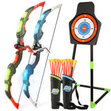 Bow and Arrow Set for Kids, 2-Pack LED Light Up Archery Set for Boys Girls