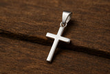 SAE99 925 Sterling Silver Cross Pendant Charm, Very Tiny Minimalist Faith Religious Jewelry