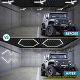 LZHOME LED Hexagon Garage Light: 12700LM Car Detailing Shop Light, DIY Splicing Ceiling & Wall Decor Lights, for Workshop Basement Gym Warehouse Bar Gaming Room