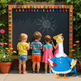 Vzuito Back to School Porch Goose Outfits 23"/ 17'' Lawn Goose Teacher Clothes Cemment Geese Costume Garden Yard School Classroom Decor