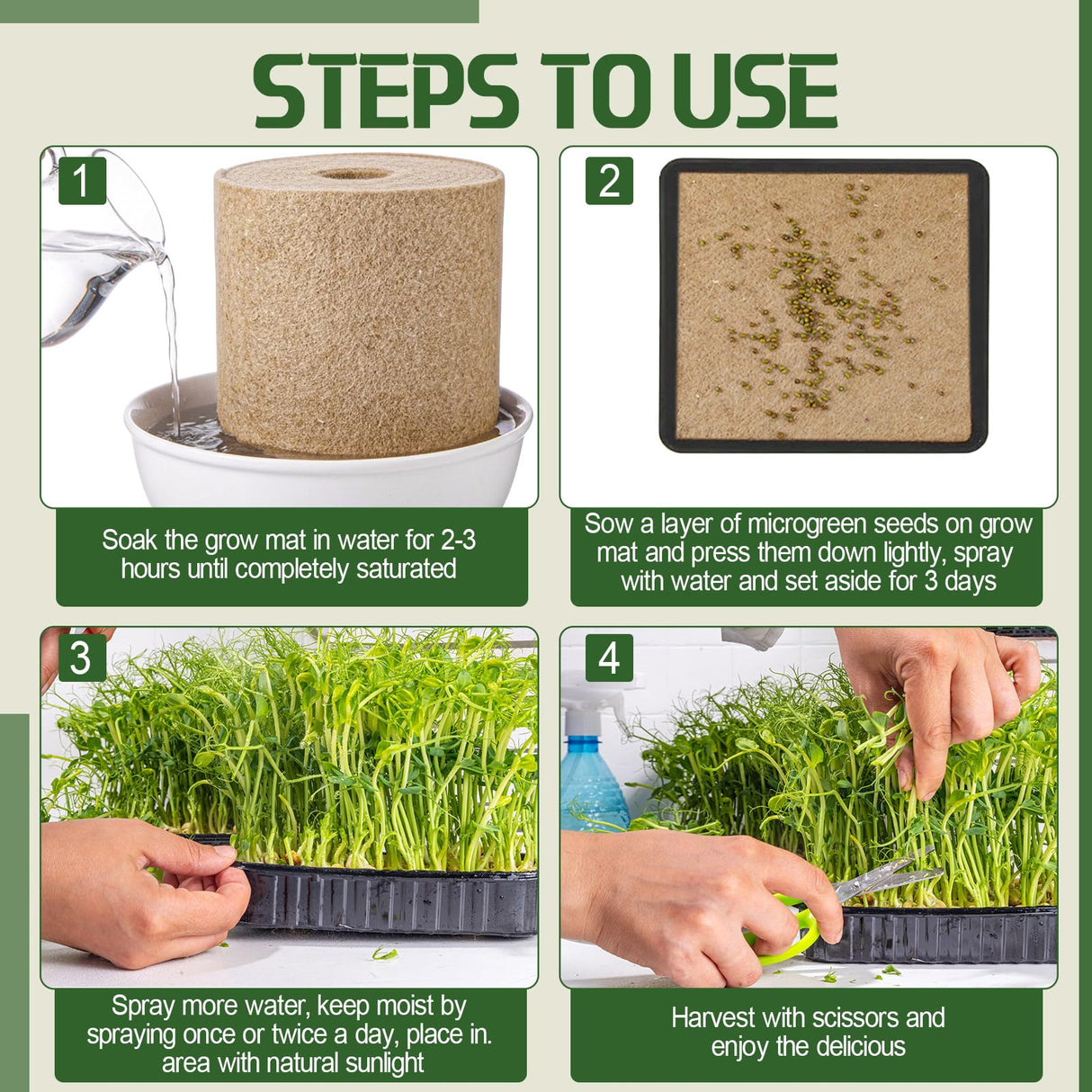 Humyoun 10 x 236 Microgreens Growing Mat Jute Fiber Grow Mats Extra Long Hydroponic Grow Pads for Wheatgrass, Sprouts, Hydroponics Seed Starter Trays, Organic