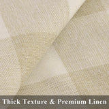 decorUhome Christmas Buffalo Plaid Check Throw Pillow Covers 20x20 Set of 2, Outdoor Linen Decorative Farmhouse Gingham Pillow Covers with Stitched Edge for Bed Couch Sofa, Cream White and Beige