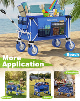 Holacamking 59"L Beach Wagon with 9×4" Big Sand Wheels, Expandable Tailgate