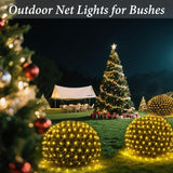 300LED Net Lights, 14.8ft x 5ft 8 Modes Connectable Christmas Outdoor String Mesh Lights, Waterproof Decorative Fairy Light Plug in for Xmas Tree Bushes Holiday Garden Wedding Party - Warm White
