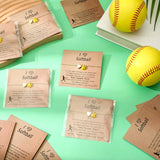 Tondiamo 12 Sets Baseball Volleyball Softball Soccer Tennis Football Bracelet for Women Dainty Gold Plated Heart Bracelets Sport Lovers Gifts Sports Jewelry Gifts(Softball)