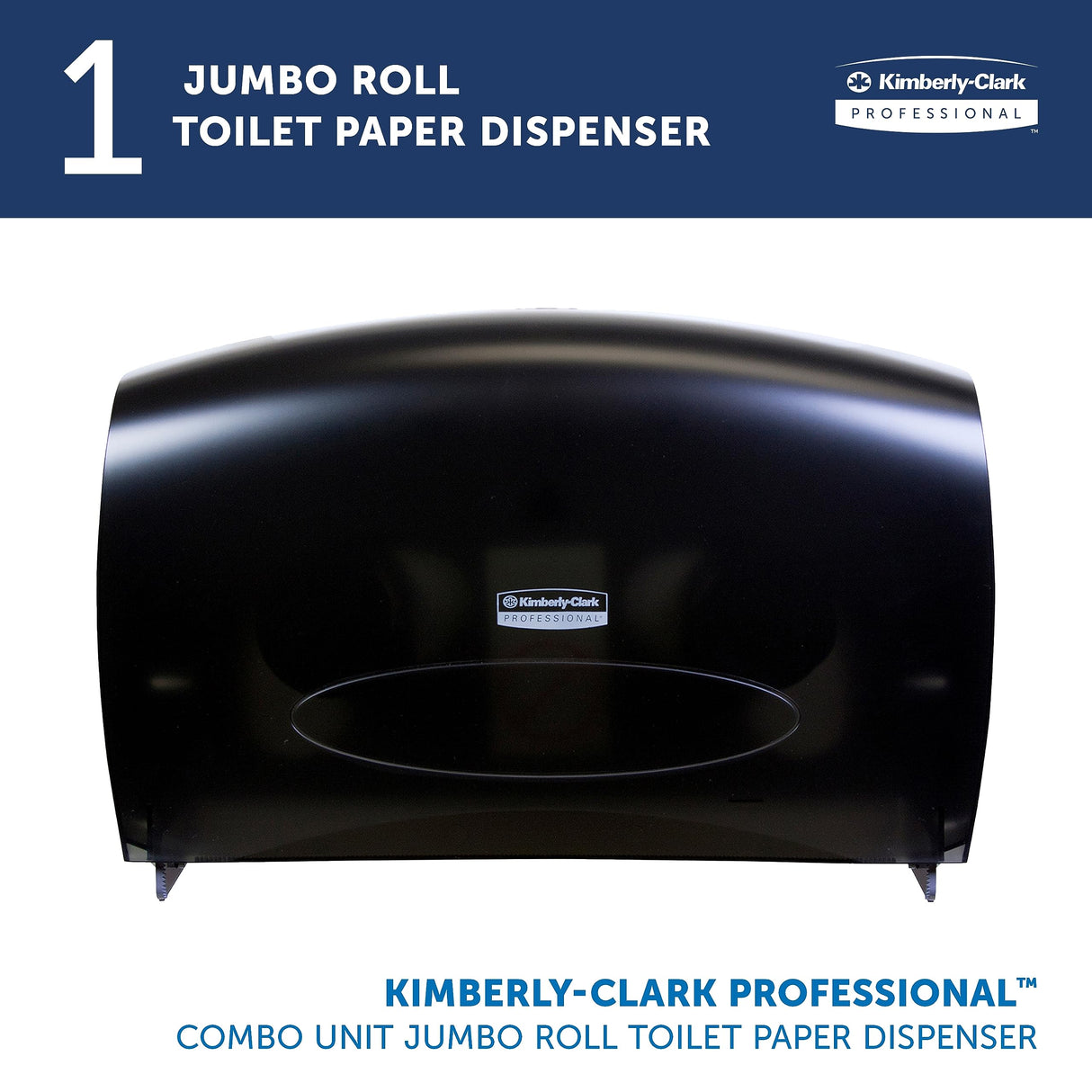 Kimberly Clark Professional Combo Unit Toilet Paper Dispenser (09551), Cored Standard Roll Compatible, Smoke (Black), 13.1" x 20.4" x 5.8", 1 / Case