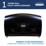 Kimberly Clark Professional Combo Unit Toilet Paper Dispenser (09551), Cored Standard Roll Compatible, Smoke (Black), 13.1" x 20.4" x 5.8", 1 / Case