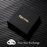 King Will Stainless Steel Fidget Ring 8mm Step Black Chain Spin Size 10