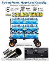 Hikenture Beach Wagon with Balloon Wheels, 7.5“ Big Wheel Collapsible Wagon