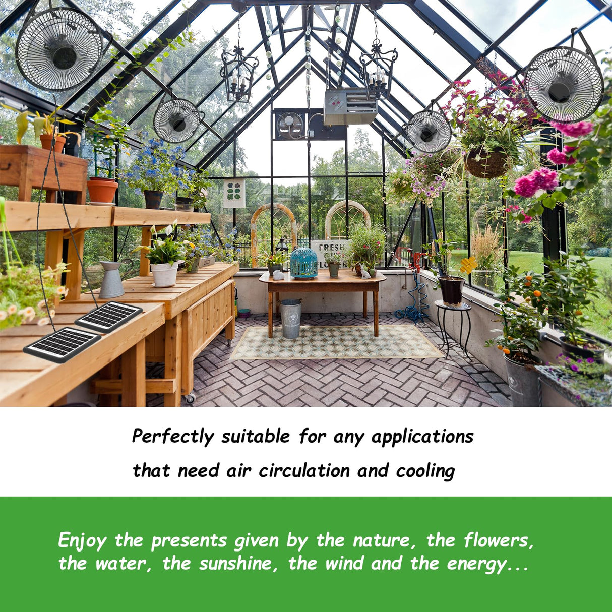 DELUMEE Solar Powered Fan, 8 Inch Install-Free with 25W Dual Solar Panels, Cloudy Days Working Solar Fan for Air Circulation and Cooling in Greenhouse, Chicken Coop, Pet House, Attic, 14ft Long Cable