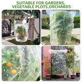 PDGROW Garden Mesh Netting for Plants, 4 Pack Insect Bird Barrier Netting Mesh with Drawstring, 3.3x4.9 FT Garden Bug Netting Plant Cover for Protect Fruit Tree Vegetable Flowe