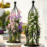 2-Pack Metal Garden Obelisk Trellis, 26.4" Butterfly Rose Plant Support