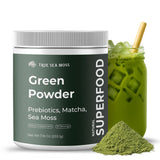 Super Greens Powder with Matcha for Digestive & Gut Health – 25 Organic Superfoods with Probiotics, Prebiotics, Enzymes & Sea Moss – Vegan Superfood Powder for Bloating & Regularity - 30 Servings