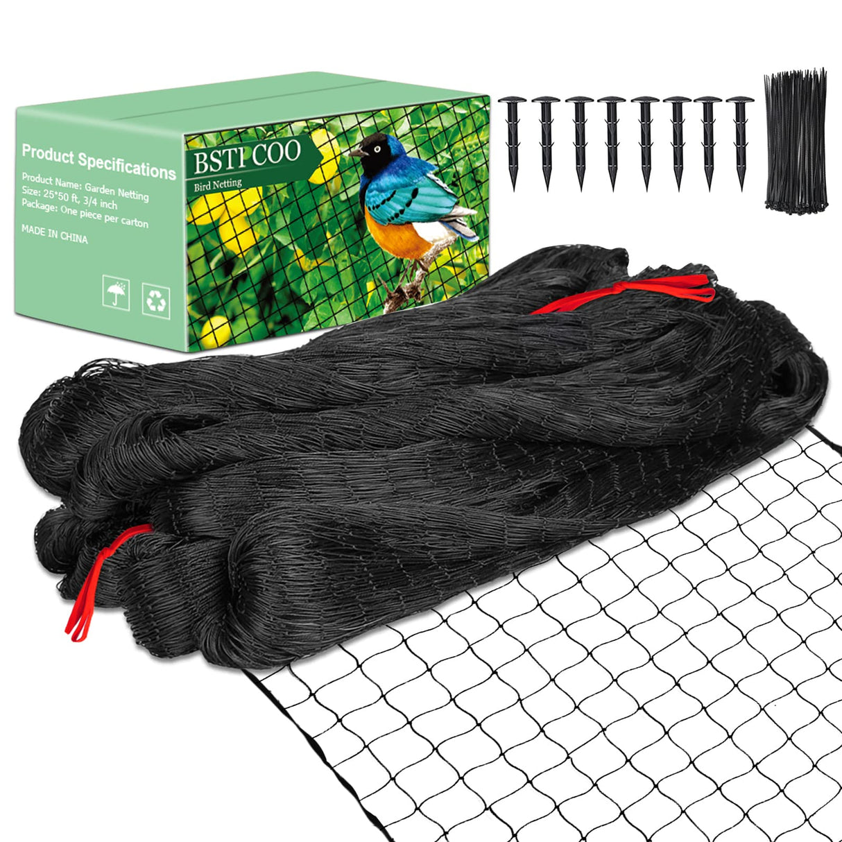 BSTPCOO Bird Netting for Chicken Coop Roof,25 x50ft, Nylon 3/4" Mesh