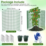 10 Pack Plant Protectors from Animals | 30PCS 13"x13" Metal Wire Mesh Garden Plant Cages for Gardening Supplies | Chicken Wire Cloche Plant Protectors for Rabbits Chickens Ducks