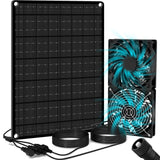 WECOOL Solar Exhaust Fan, 15W Dual Exhaust & Intake Ventilation Fan, Quiet Waterproof with Safe Grille for Chicken Coop, Greenhouse, Shed, Dog House, No Assembly Required