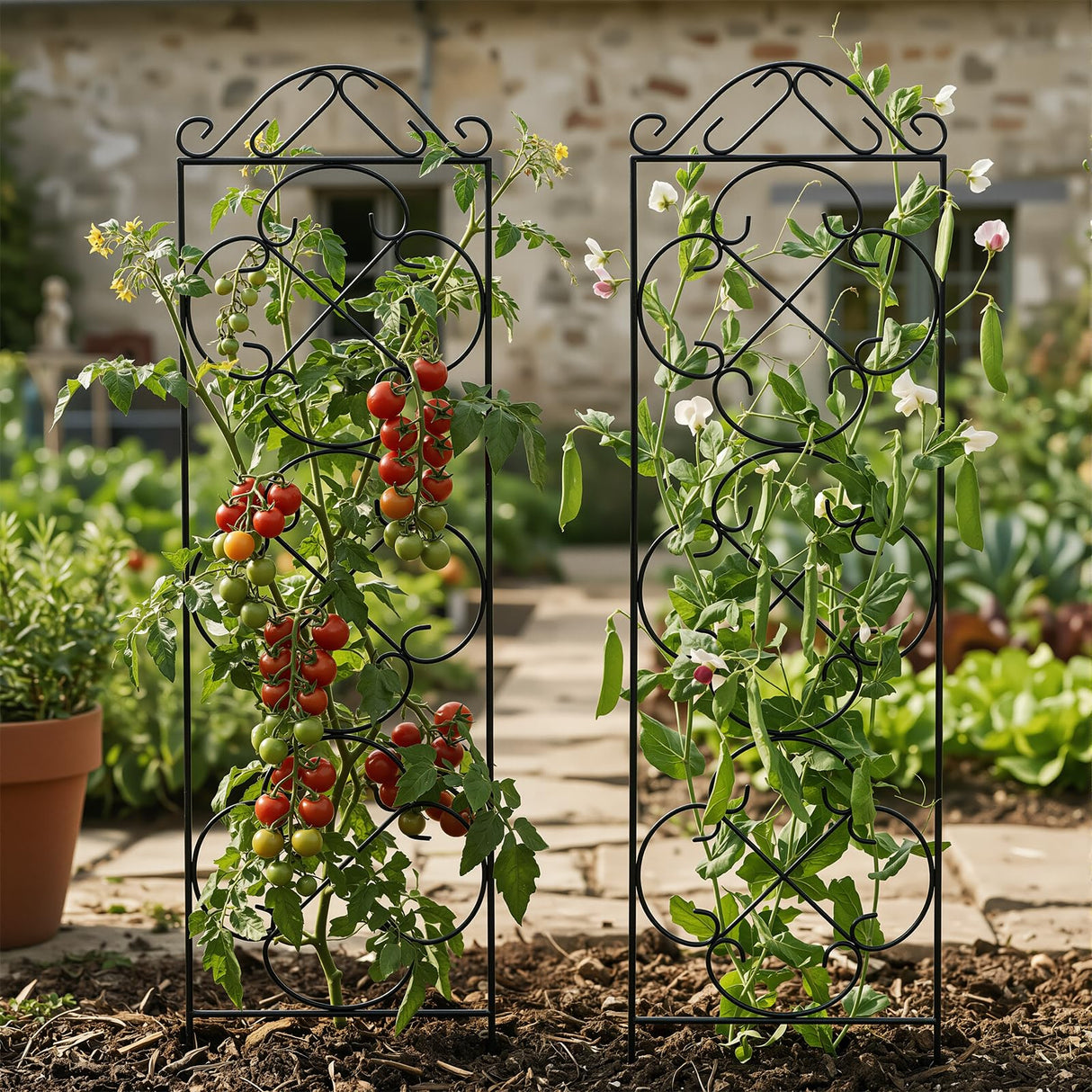 Thealyn 4 Pack 48" x 12.5" Metal Trellis for Potted Plants and Planters