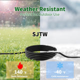 2 Way Power Extension Cord Splitter 20 Ft Total (8+6+6)-3 Prong 1 to 2 Extension Cord Cable Y Splitter-Outlet Adatper-SJTW Outdoor for Halloween Christmas Lighting Landscaping-16AWG 13A 125V-UL-1T2